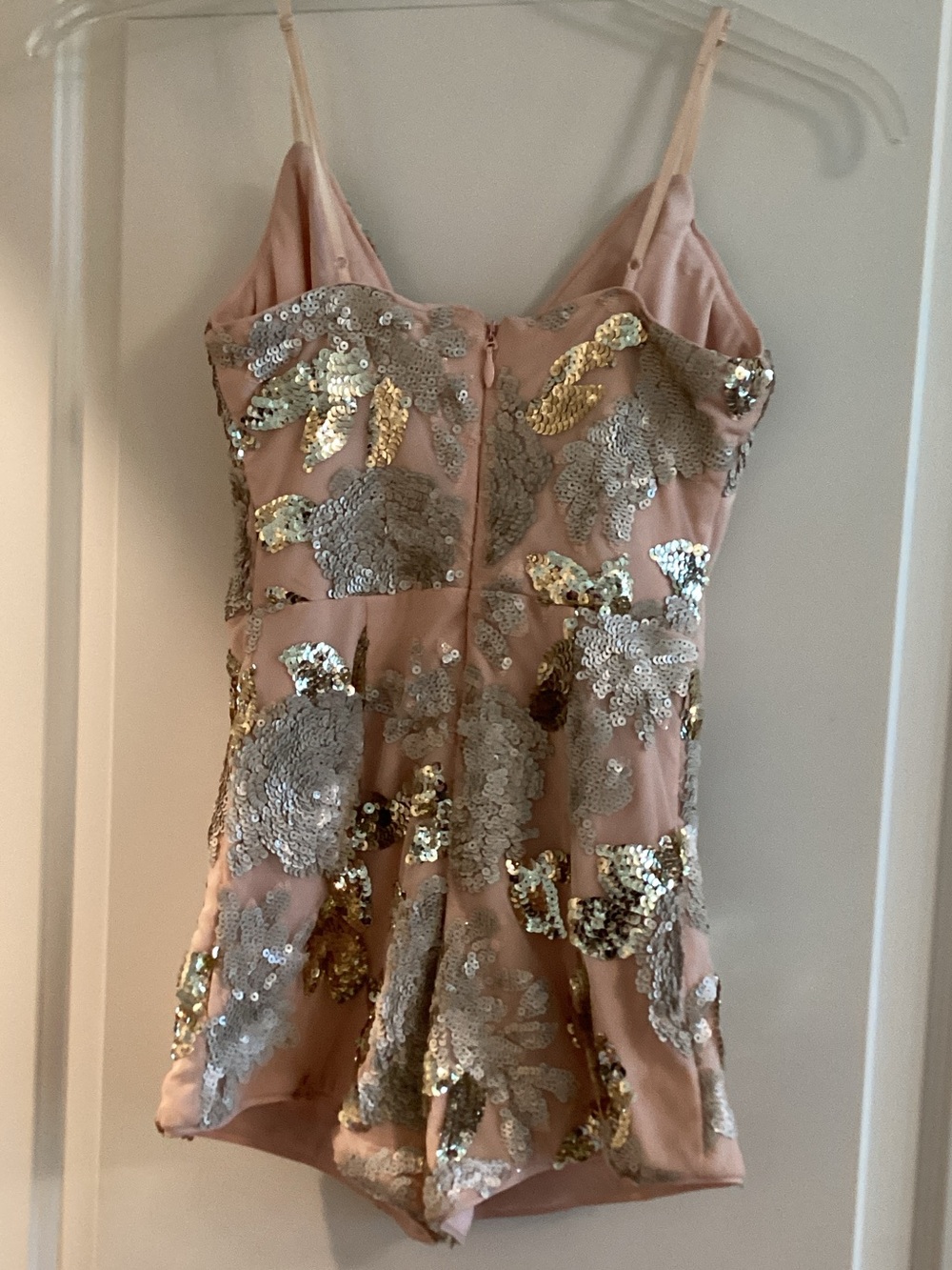 bebe Pink Sequin Embellished Romper - Picture 3 of 4